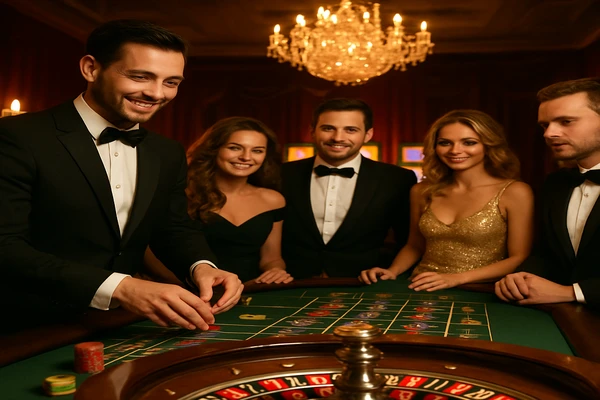 লাইভ টেবিল গেমের সেটআপে ডিলারের উপস্থিতি